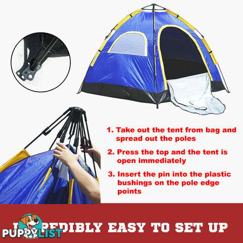 Seconds Up! 6 Person Camping Tent Hiking Fishing Waterproof Instant POP UP