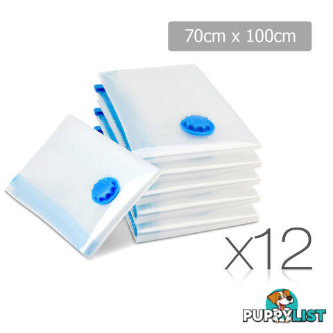 Set of 12 Vacuum Storage Bags 70 x 100cm