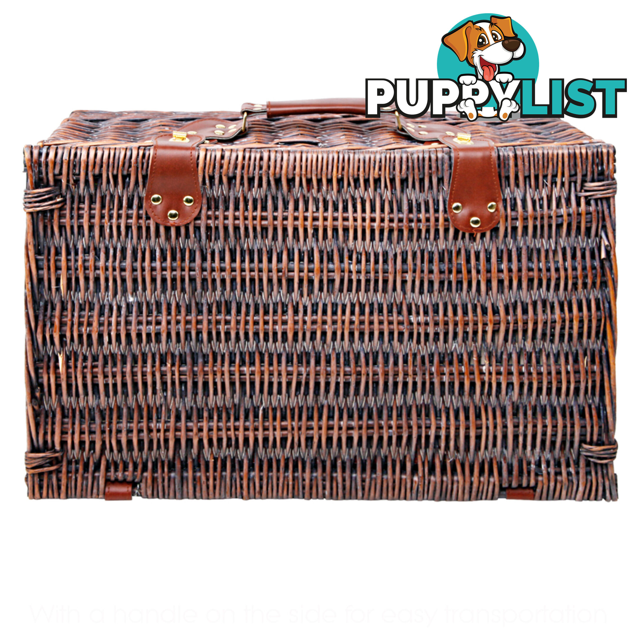 4 Person Picnic Basket Set w/ Cooler Bag Blanket