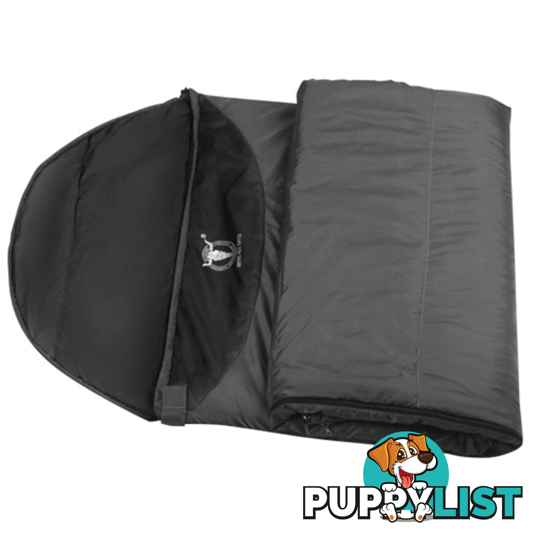 Single Camping Envelope Sleeping Bag Grey Black