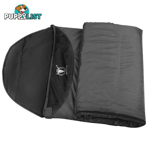 Single Camping Envelope Sleeping Bag Grey Black