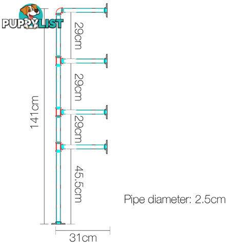 Wall Mount Pipe Bracket Shelf _ 141 CM