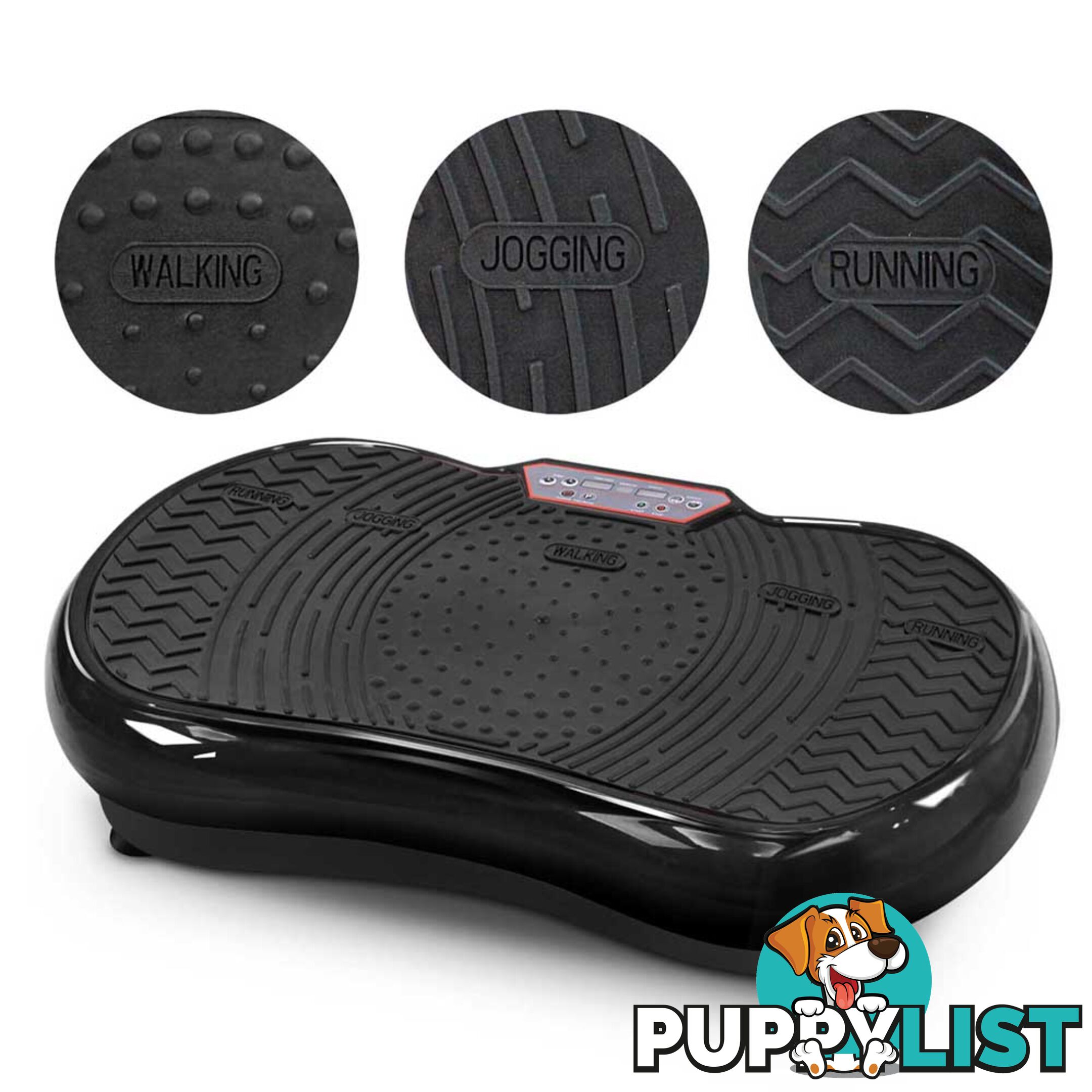 1000W Vibrating Plate with Roller Wheels - Black