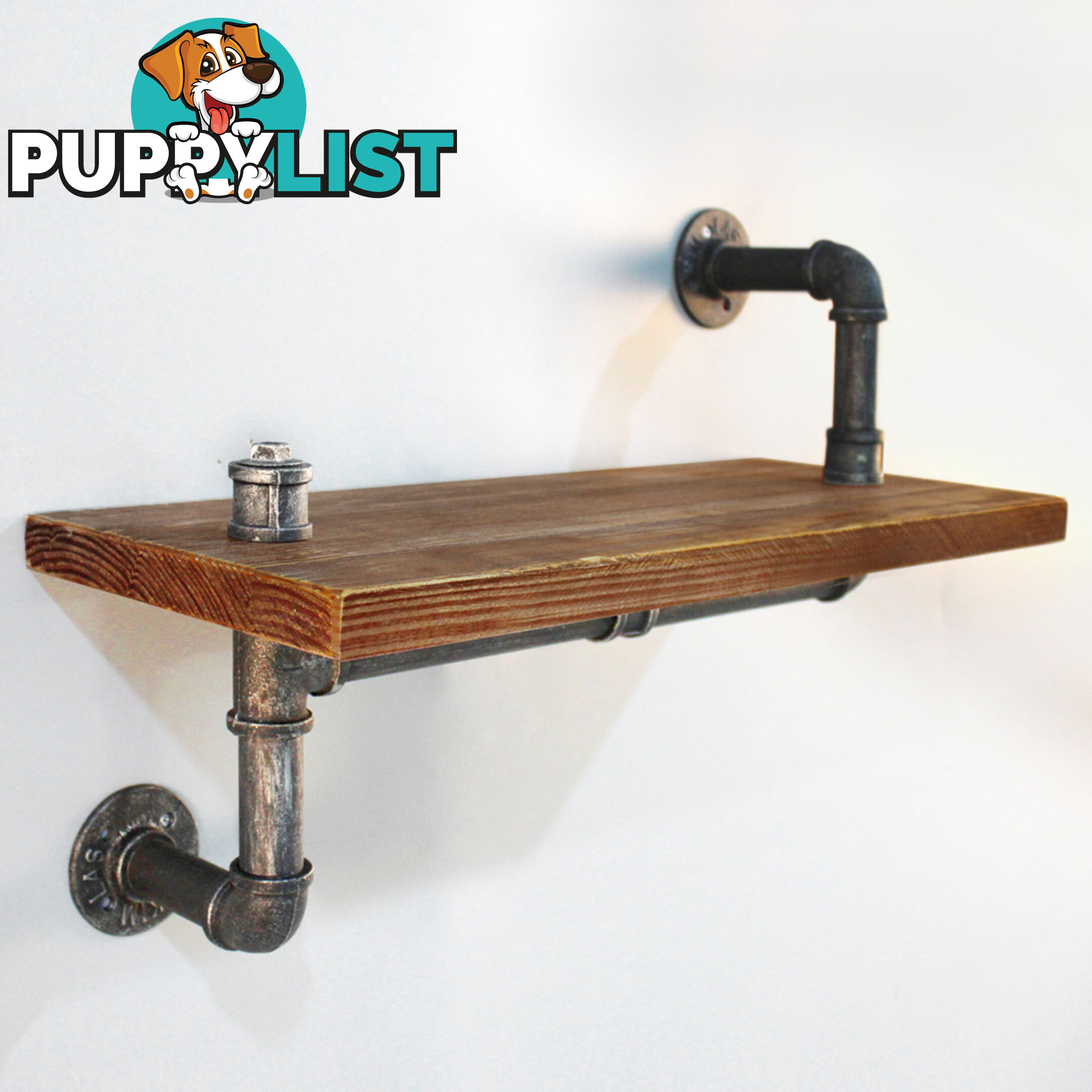 Rustic Industrial DIY Floating Pipe Shelf