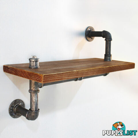 Rustic Industrial DIY Floating Pipe Shelf