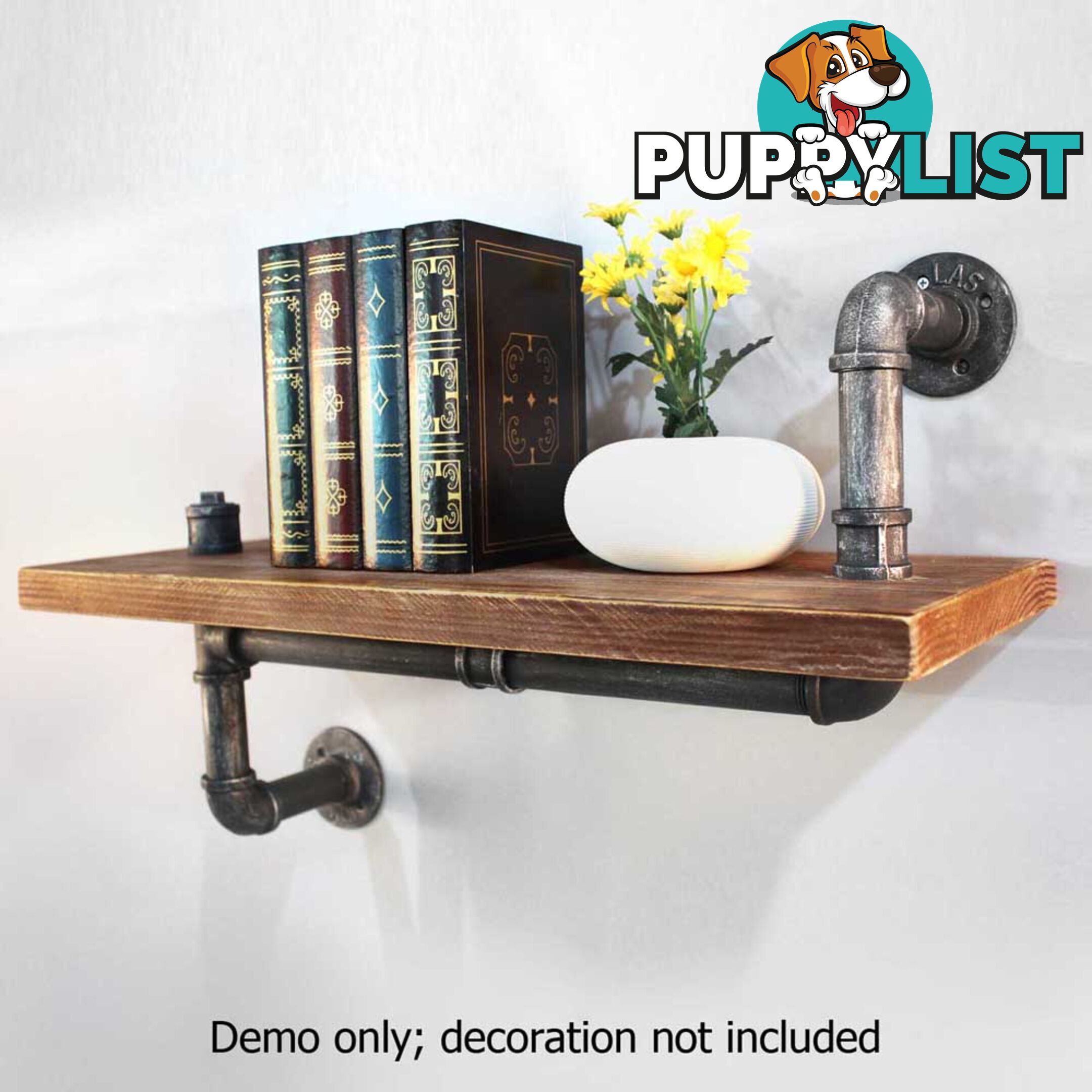 Rustic Industrial DIY Floating Pipe Shelf