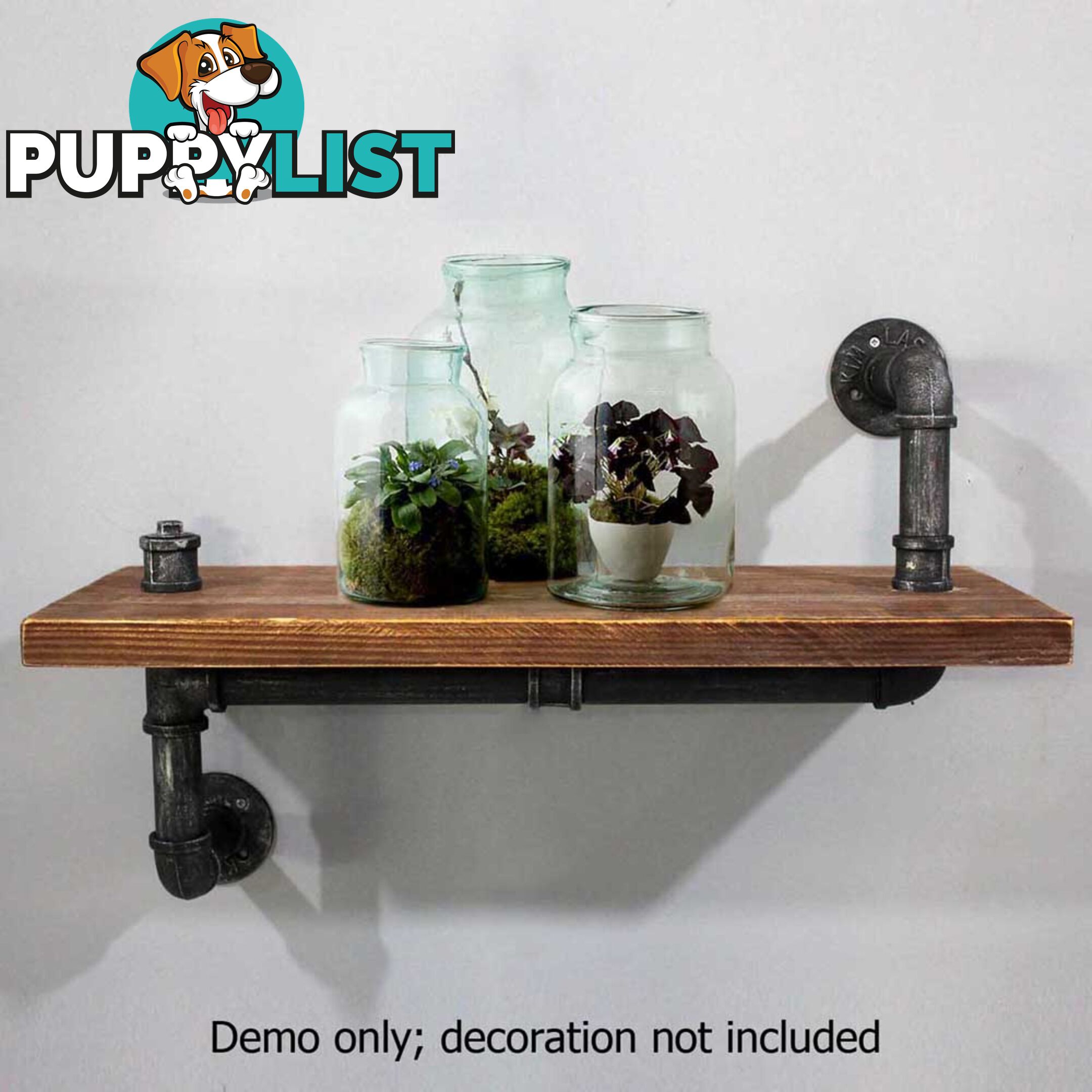 Rustic Industrial DIY Floating Pipe Shelf