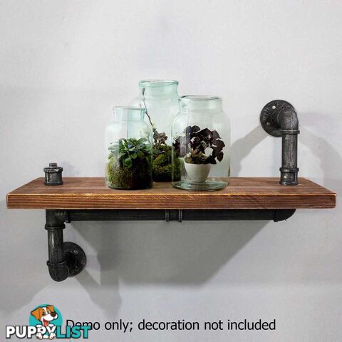 Rustic Industrial DIY Floating Pipe Shelf