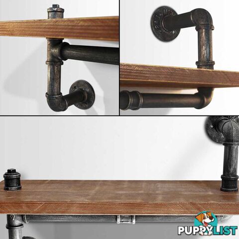 Rustic Industrial DIY Floating Pipe Shelf