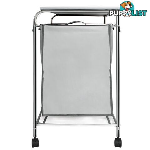 3 Compartment Laundry Cart Basket Trolley w/ Iron Board