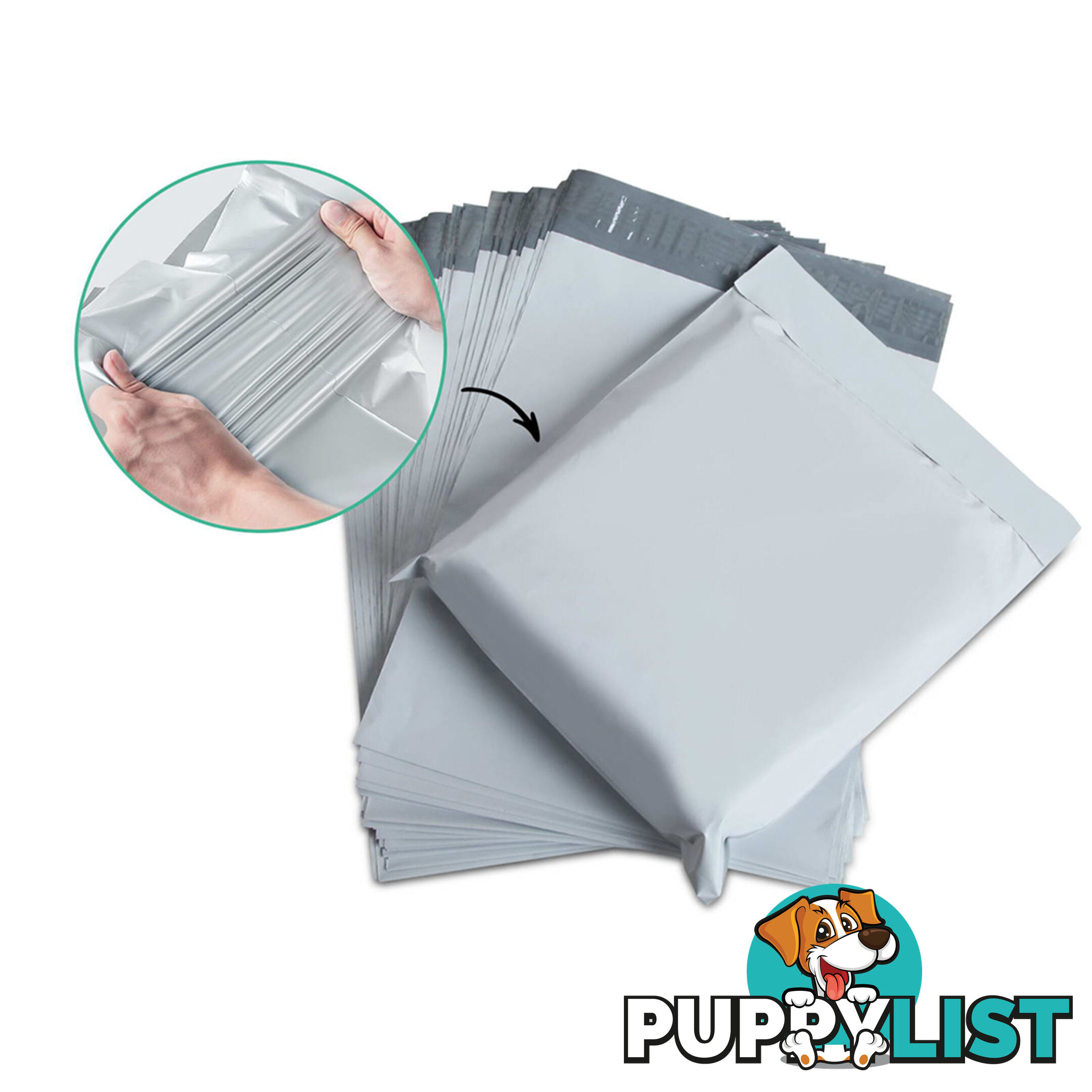 Set of 200 Poly Mailer Bags - 350 x 480mm