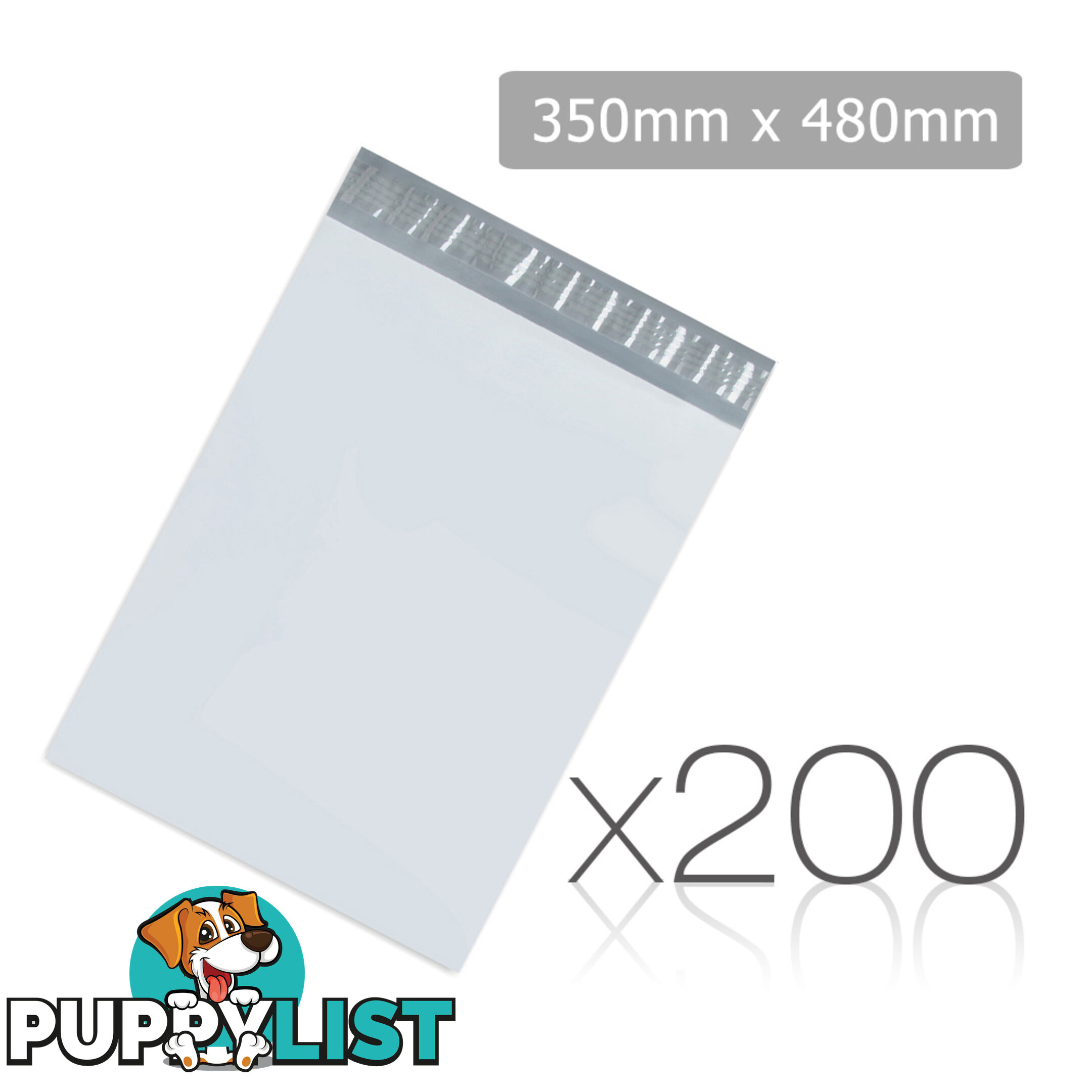 Set of 200 Poly Mailer Bags - 350 x 480mm