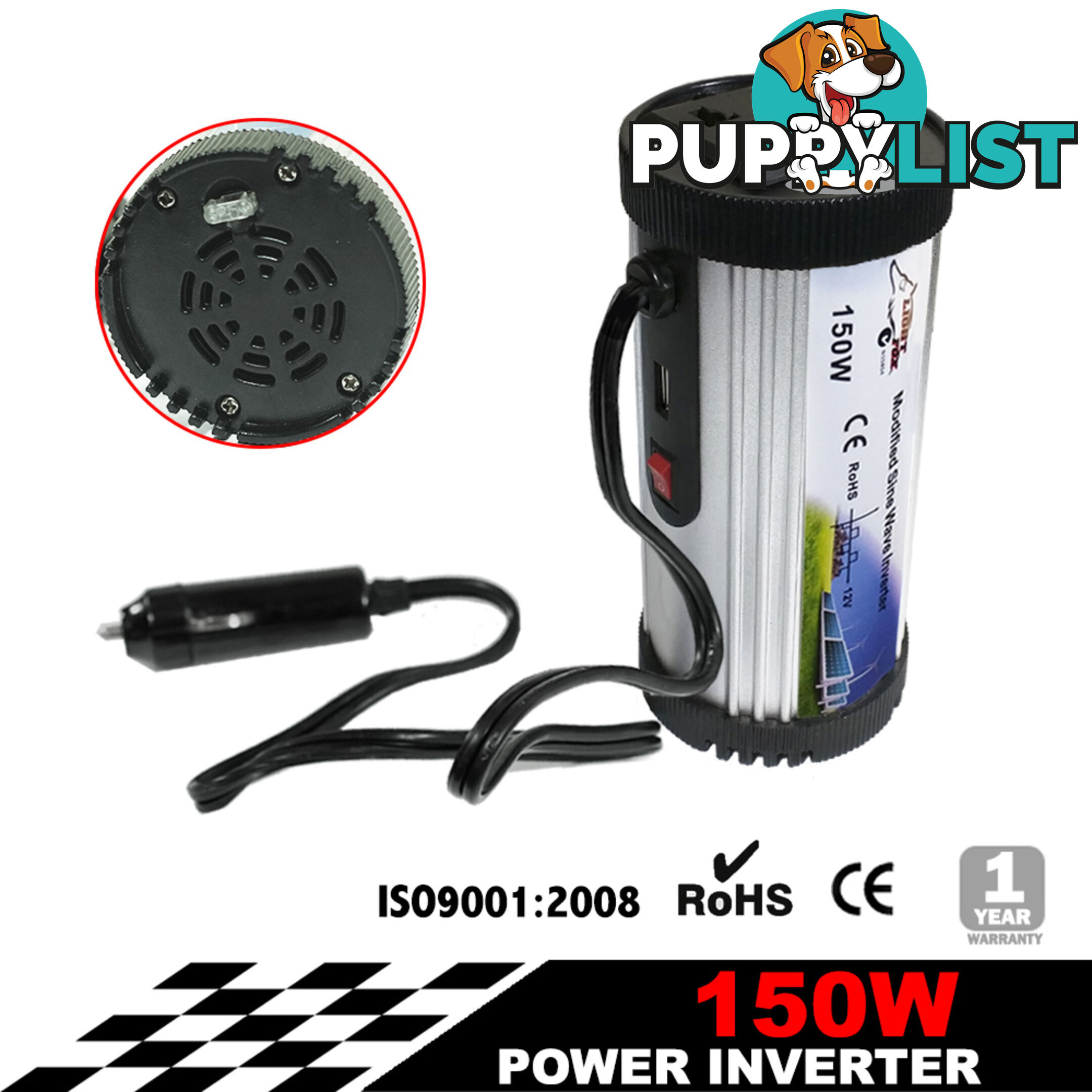 150W Power Inverter Max 300W 12-240V Sine Wave USB Laptop Charger Camp Boat