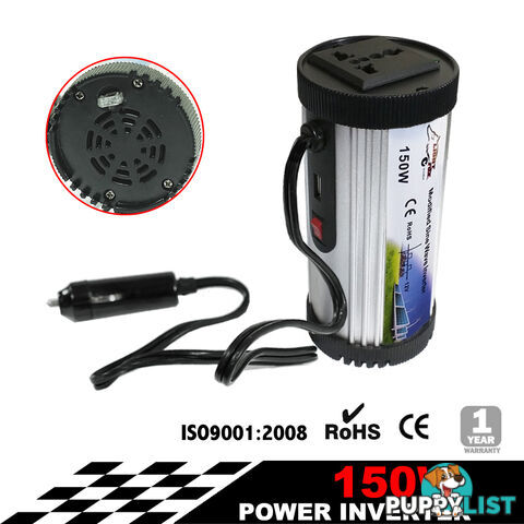 150W Power Inverter Max 300W 12-240V Sine Wave USB Laptop Charger Camp Boat