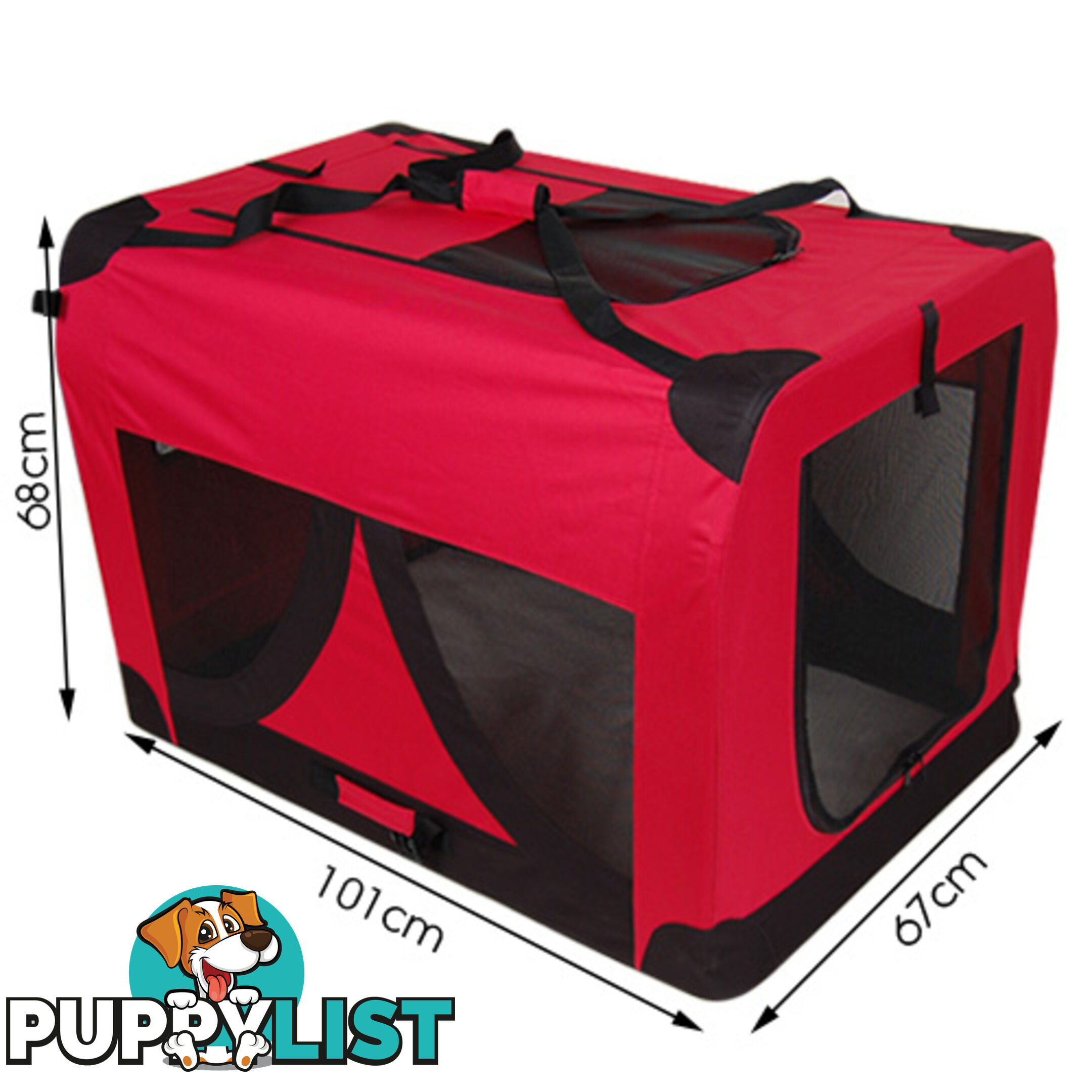 Extra Large Portable Soft Pet Dog Crate Cage Kennel Red