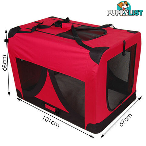 Extra Large Portable Soft Pet Dog Crate Cage Kennel Red