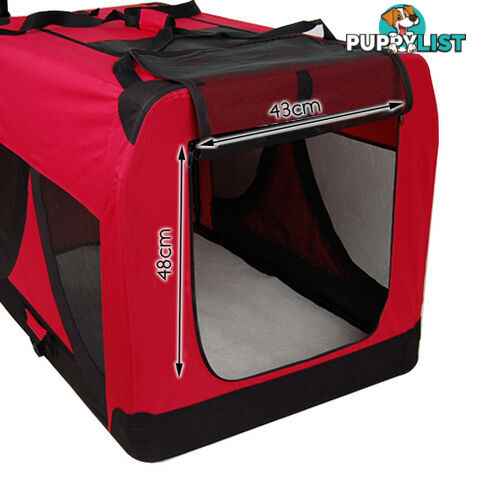 Extra Large Portable Soft Pet Dog Crate Cage Kennel Red