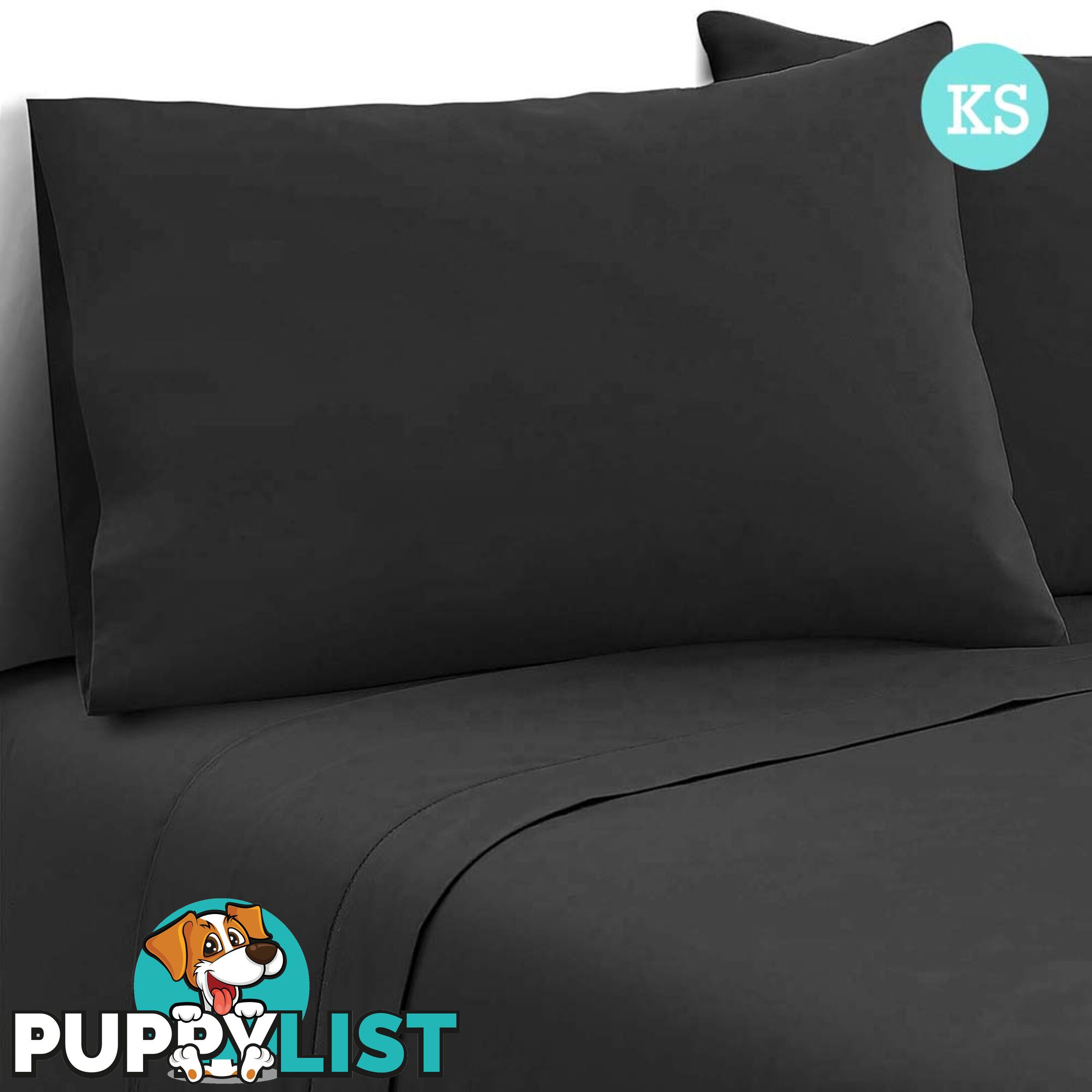 3 Piece Microfibre Sheet Set King Single _ Black