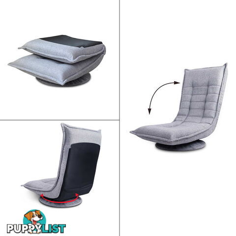 Swivel Foldable Floor Chair - Grey