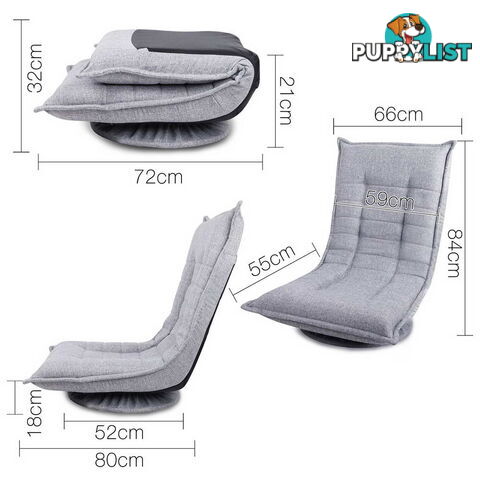 Swivel Foldable Floor Chair - Grey