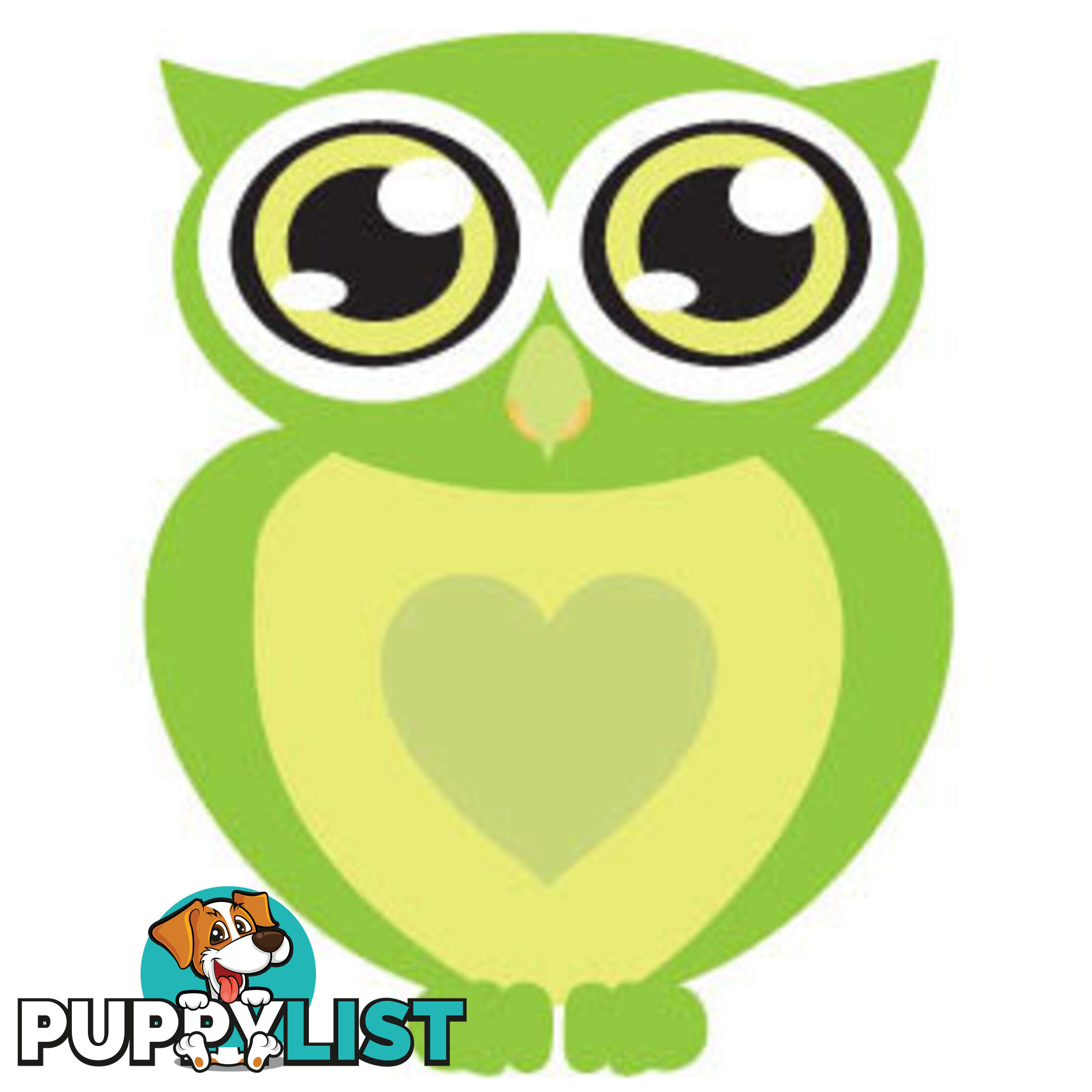 Green owl with big eyes Wall Sticker - Totally Movable