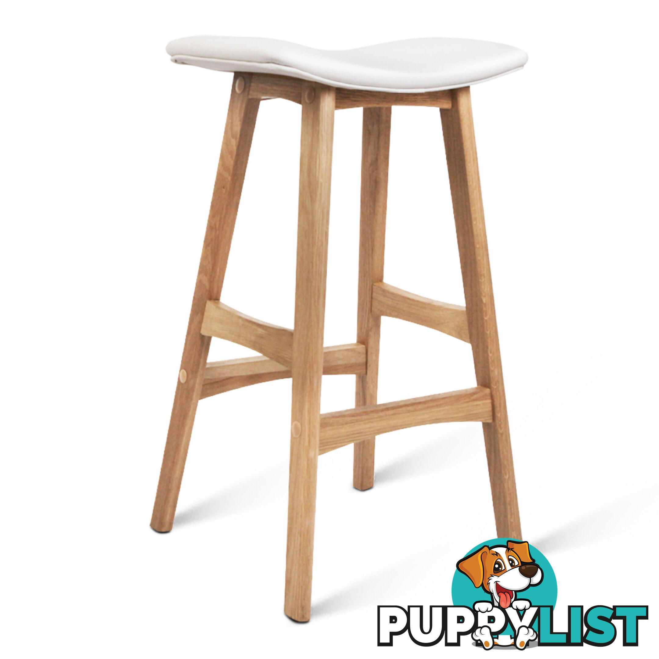 Set of 2 High Seat Barstools White