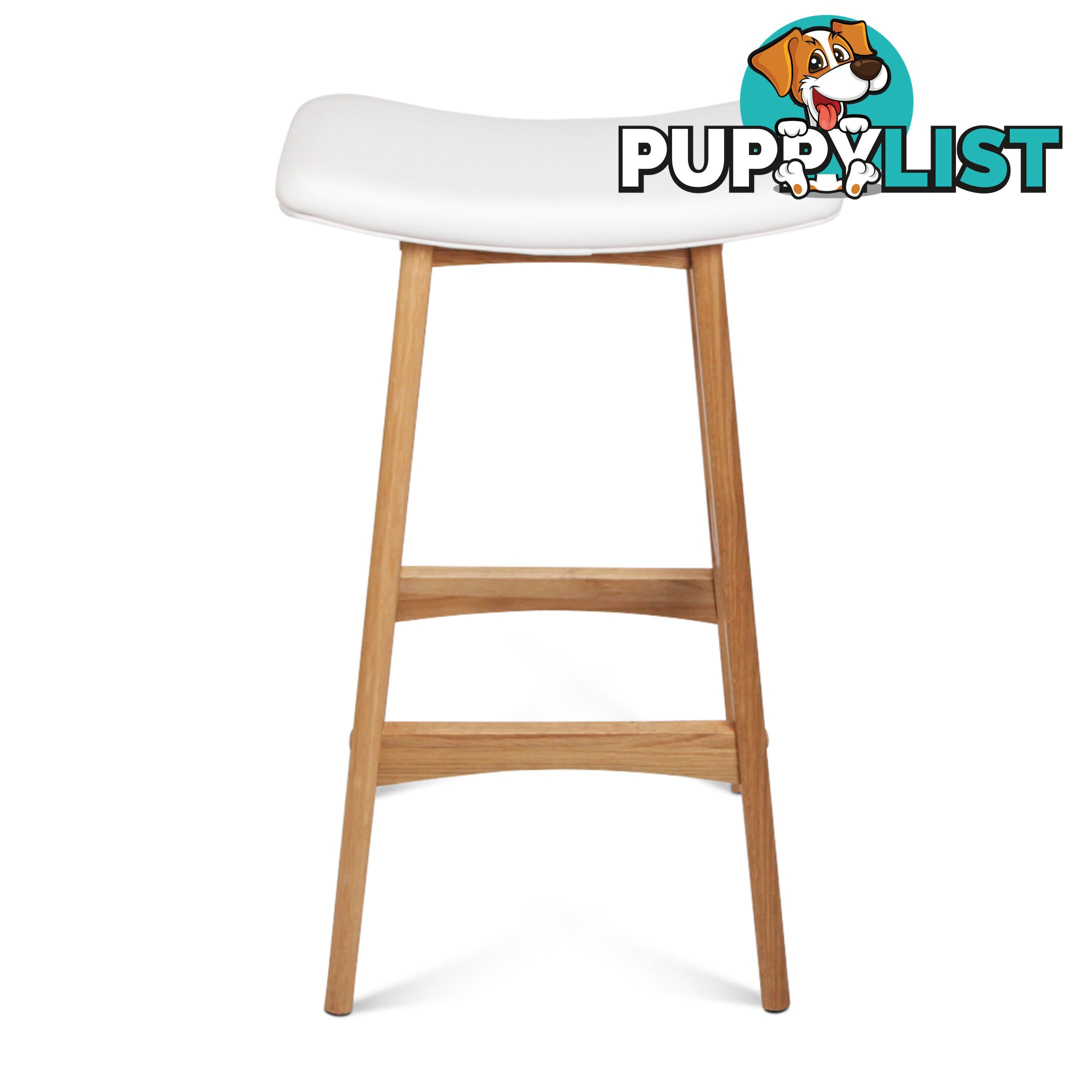 Set of 2 High Seat Barstools White