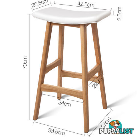 Set of 2 High Seat Barstools White