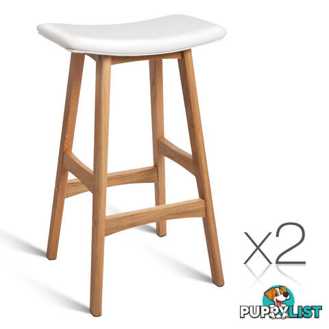 Set of 2 High Seat Barstools White