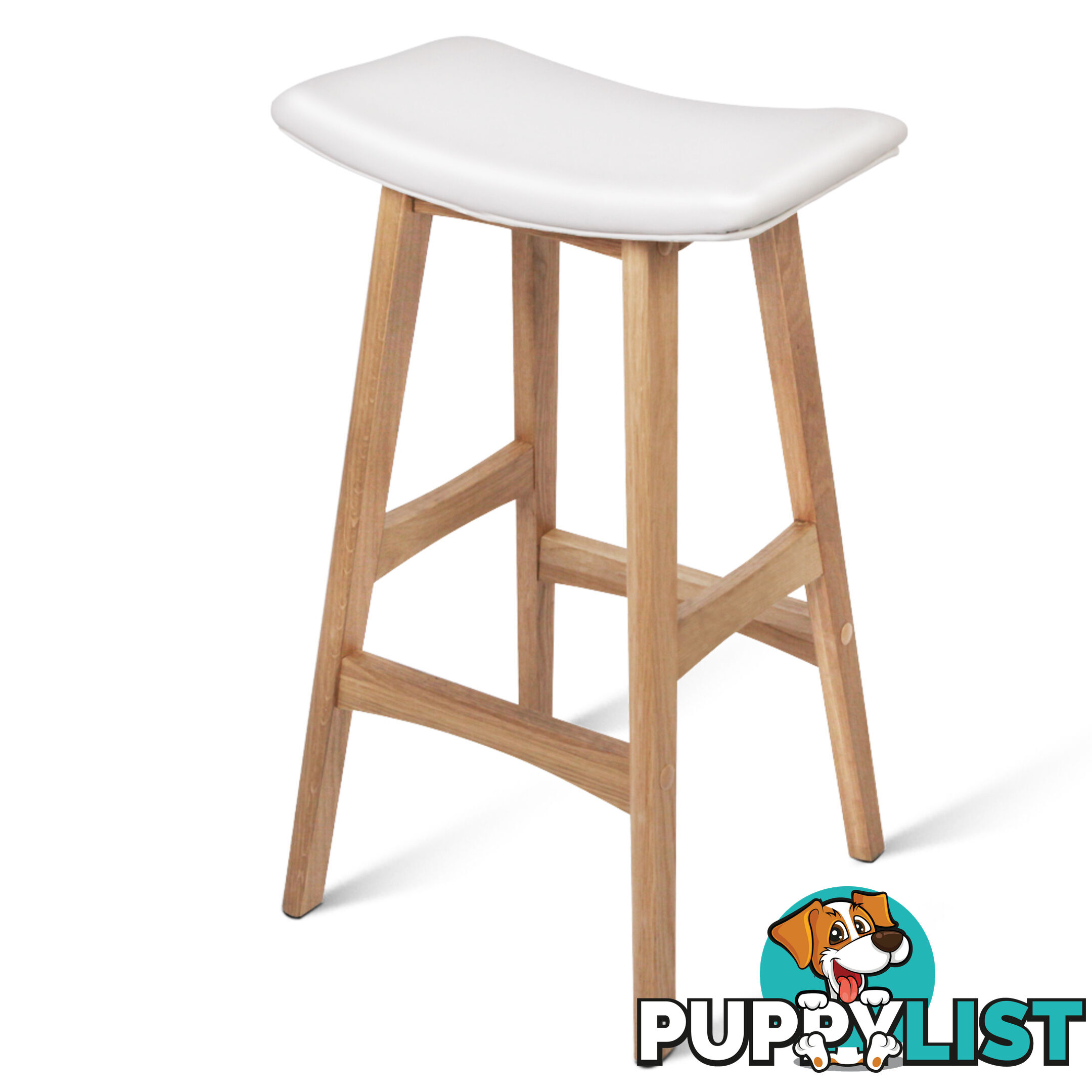 Set of 2 High Seat Barstools White