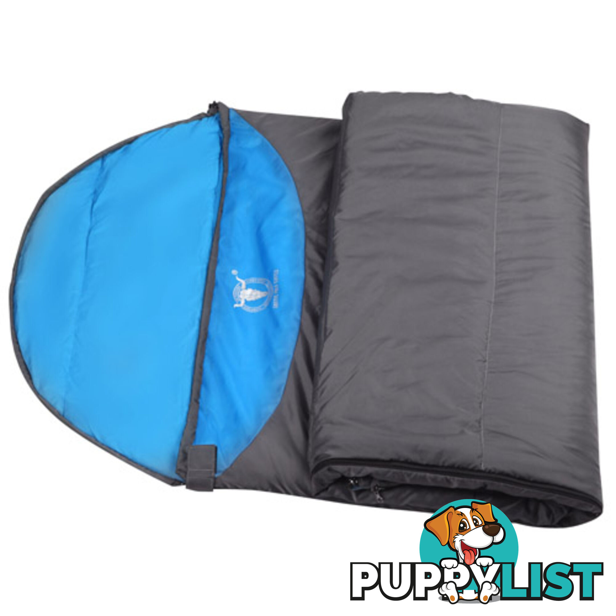 Single Camping Envelope Sleeping Bag Blue Grey