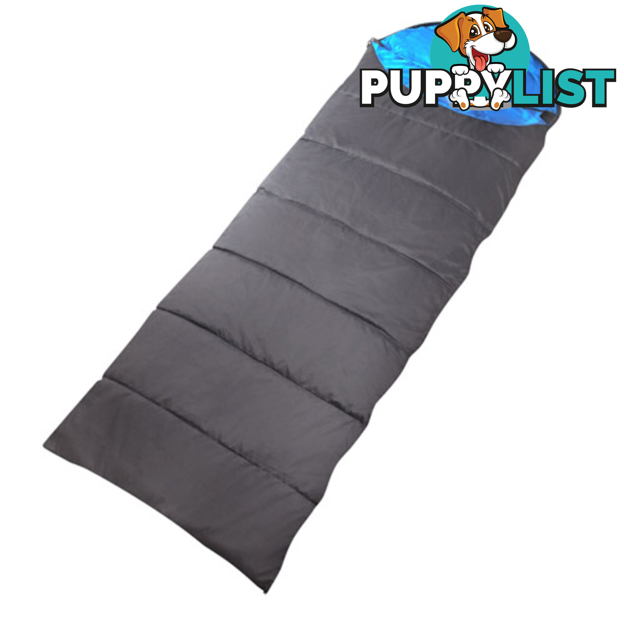 Single Camping Envelope Sleeping Bag Blue Grey