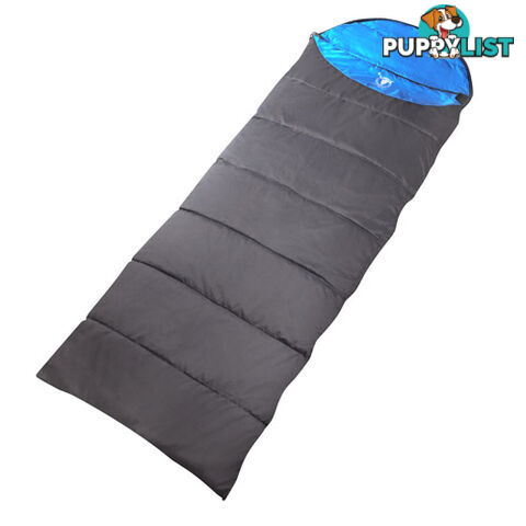 Single Camping Envelope Sleeping Bag Blue Grey