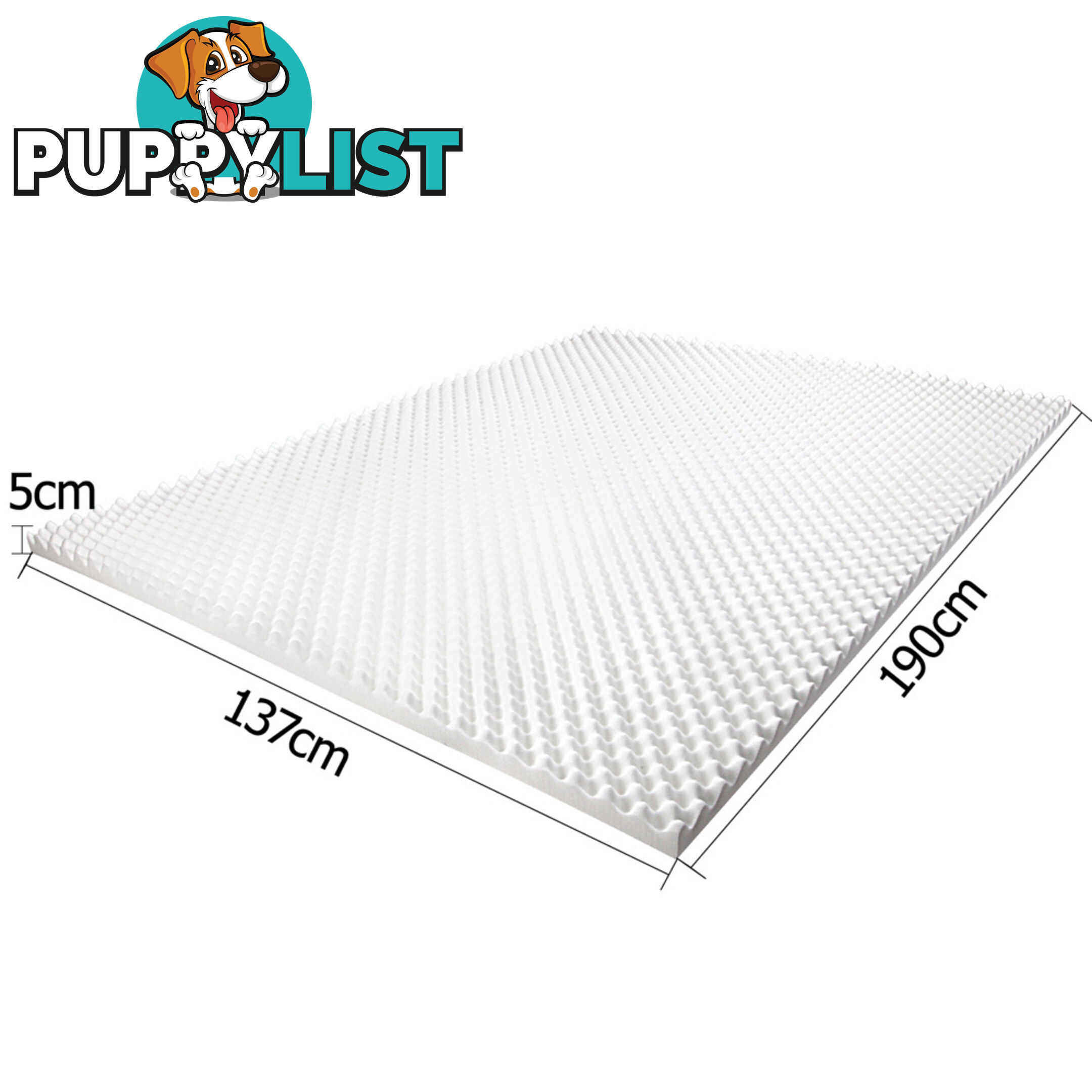 Deluxe Egg Crate Mattress Topper 5 cm Underlay Protector Double