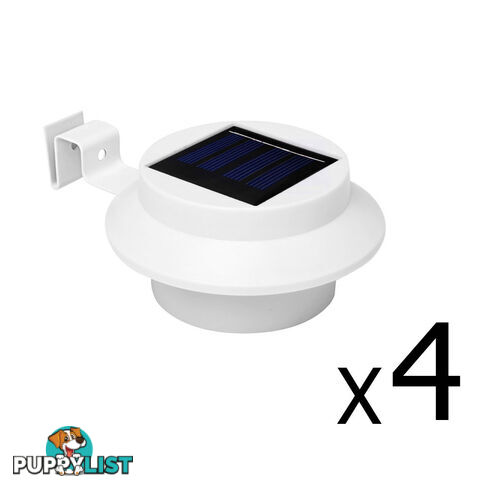 Set of 4 LED Solar Powered Fence Gutter Light White