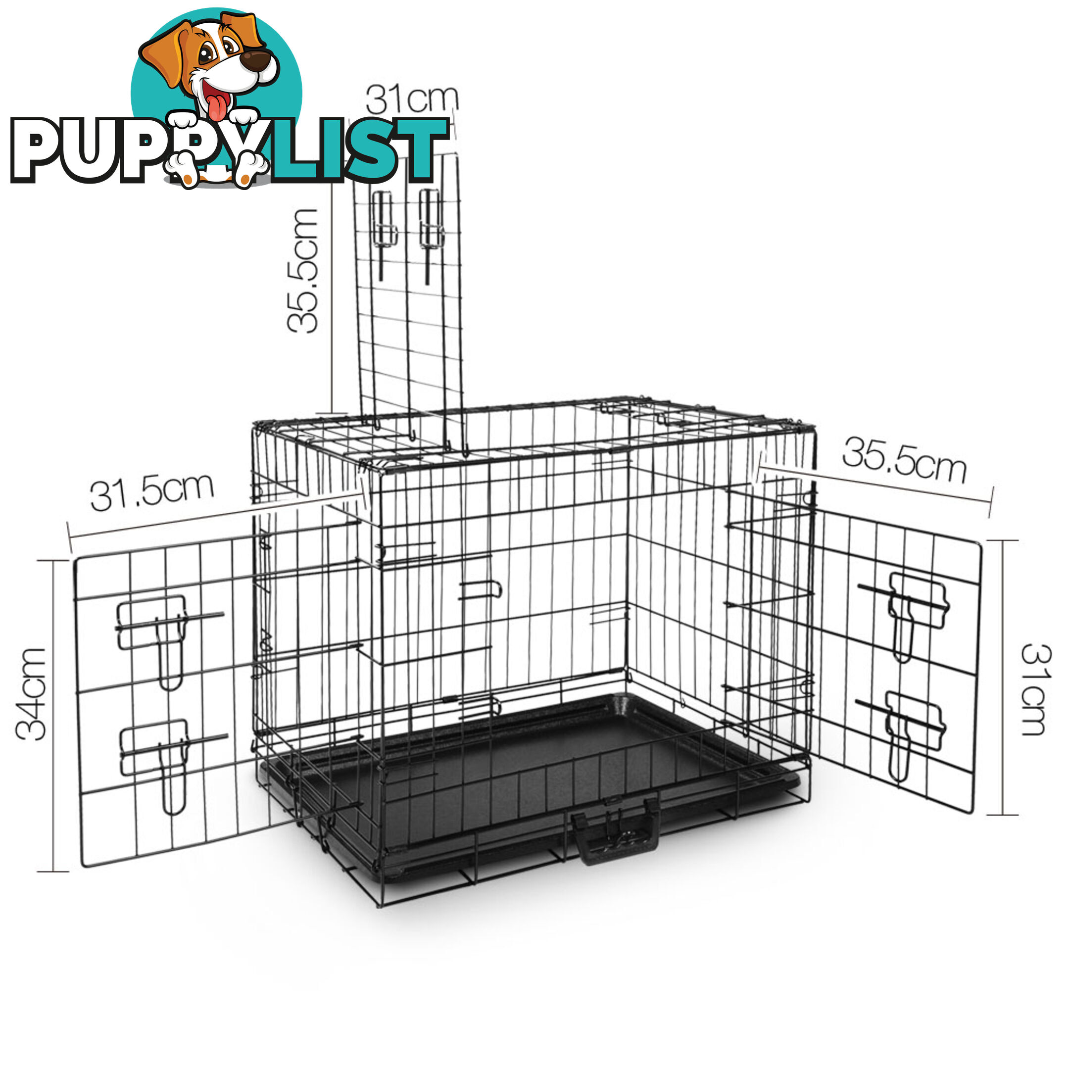 Metal Collapsible Dog Cage 24IN