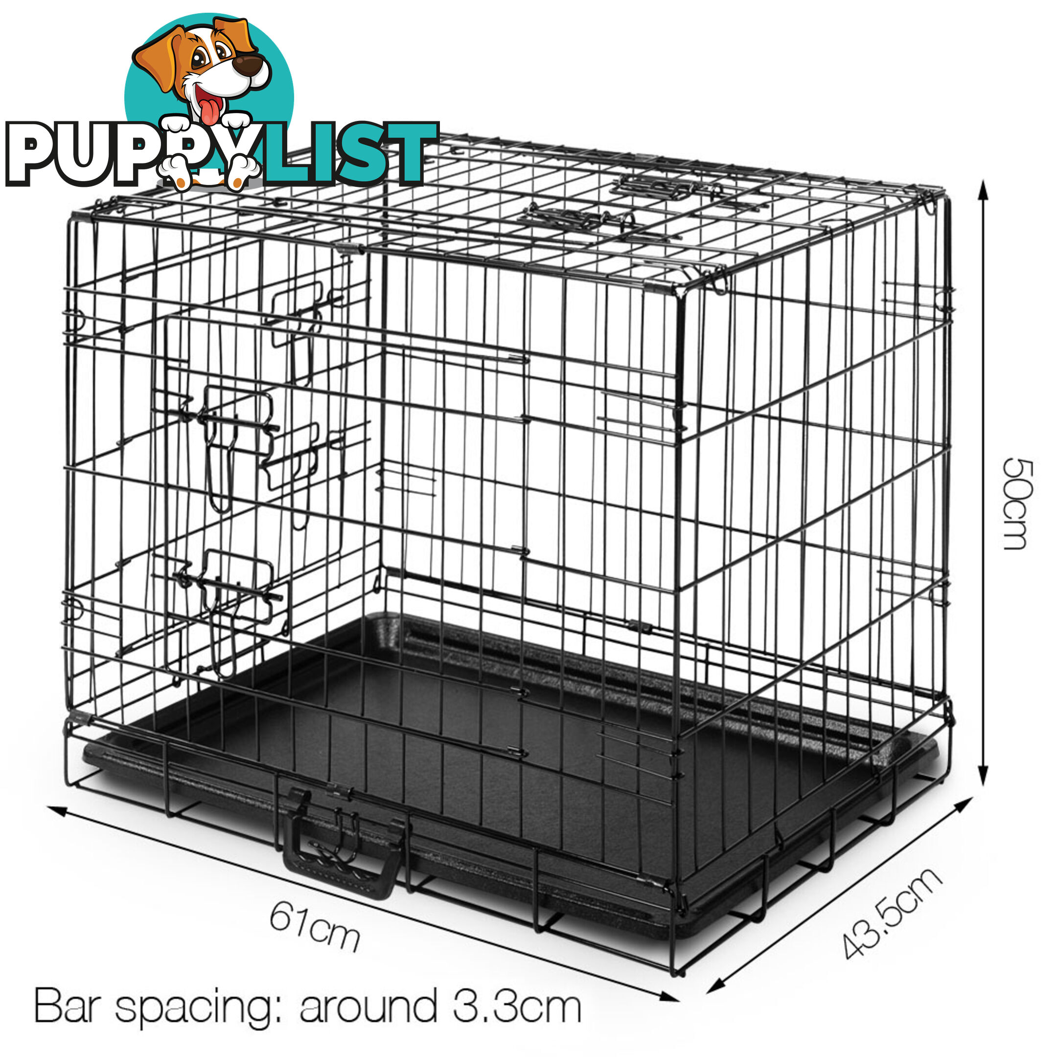 Metal Collapsible Dog Cage 24IN