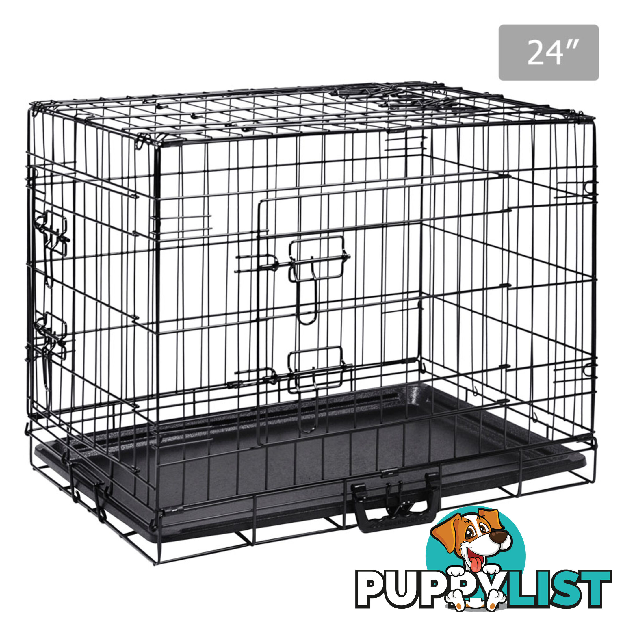 Metal Collapsible Dog Cage 24IN