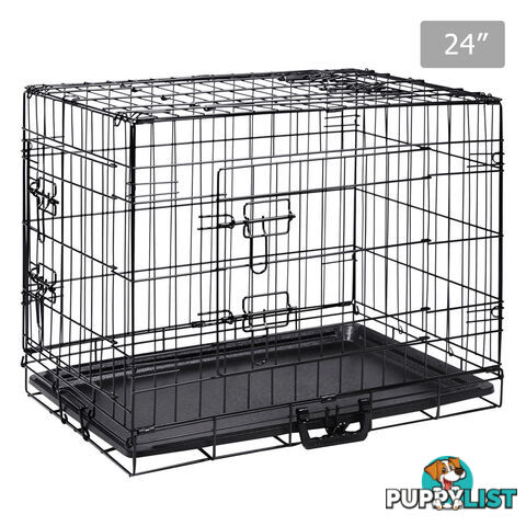 Metal Collapsible Dog Cage 24IN