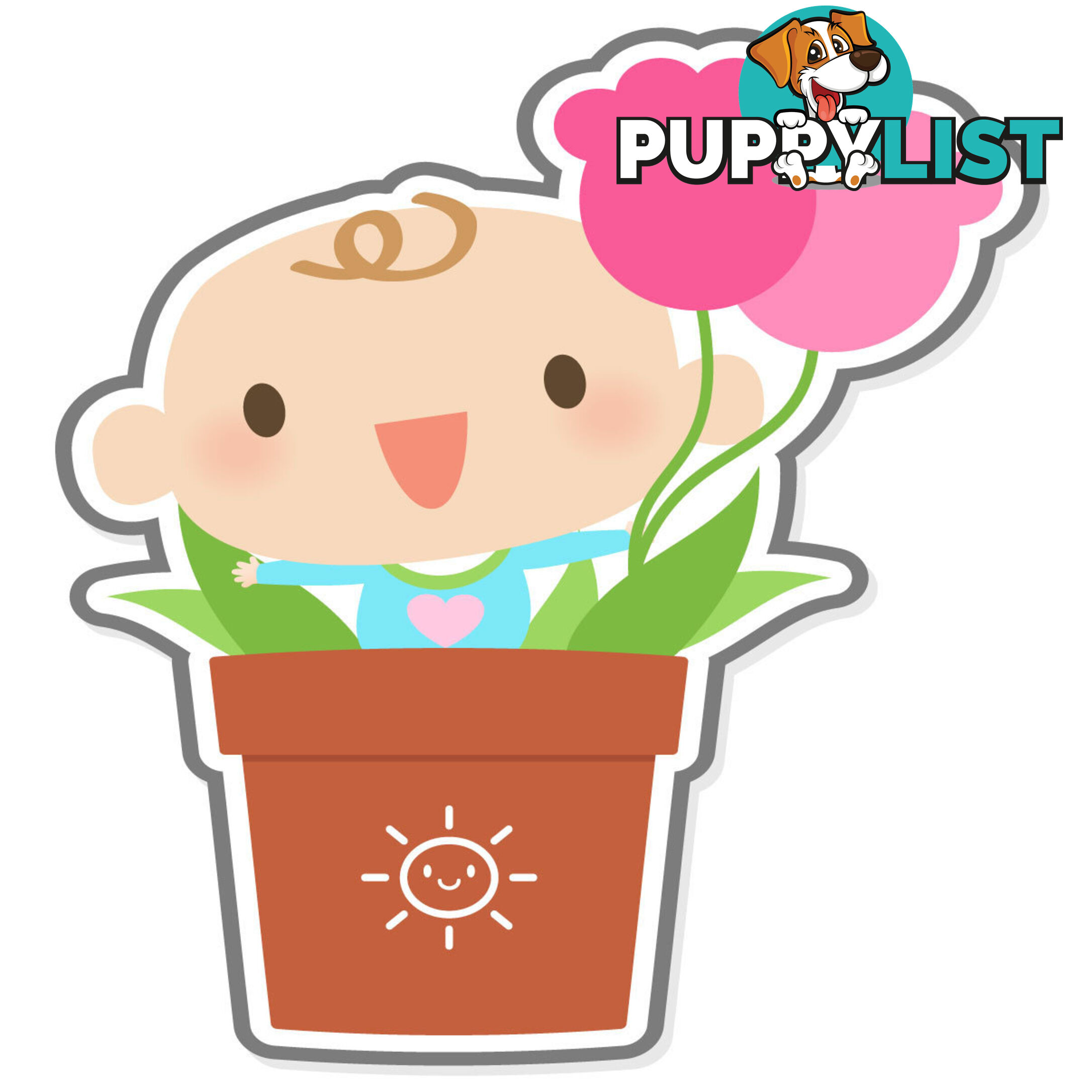 Flowerpot Boy Wall Stickers - Totally Movable