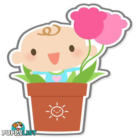 Flowerpot Boy Wall Stickers - Totally Movable