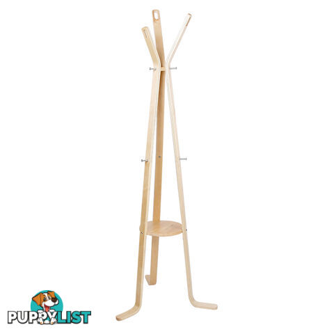 Wooden Coat Rack Clothes Stand Hanger Light Wood