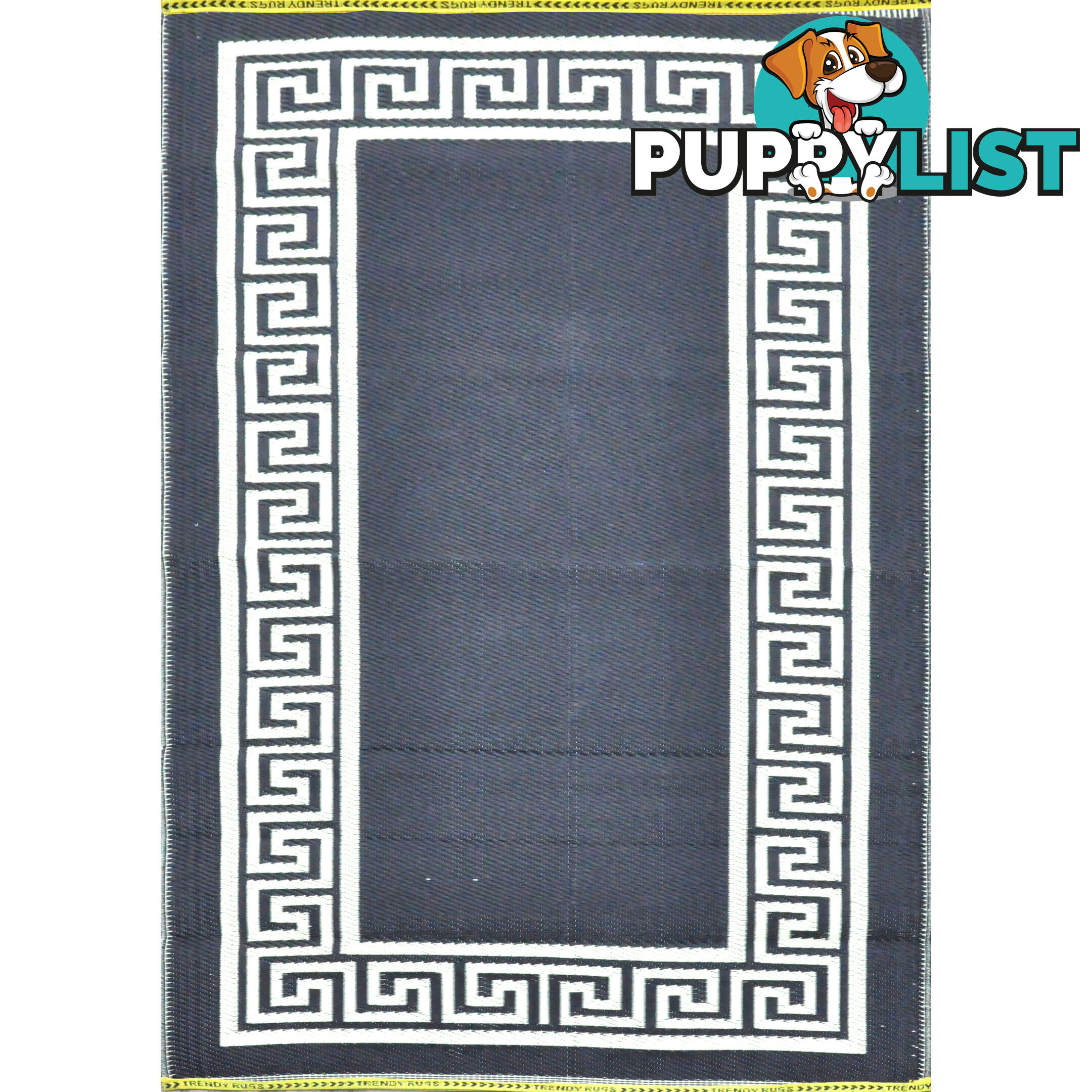 Greek Key Rug Black & Cream 150x240cm