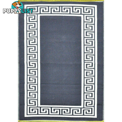 Greek Key Rug Black & Cream 150x240cm