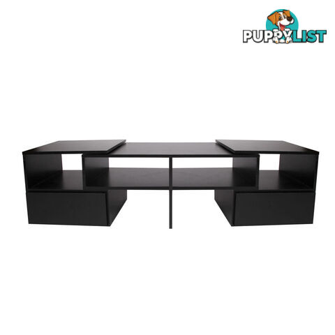 TV Stand Entertainment Unit Adjustable Cabinet Black