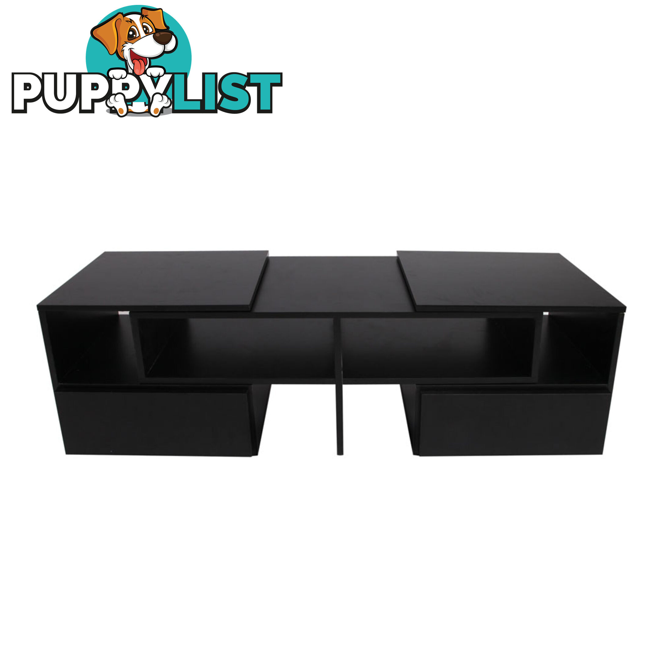 TV Stand Entertainment Unit Adjustable Cabinet Black