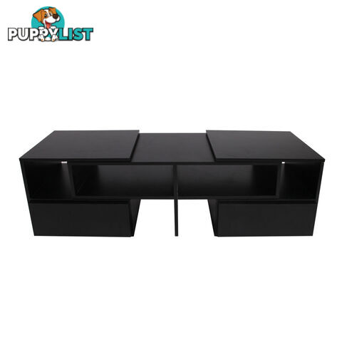 TV Stand Entertainment Unit Adjustable Cabinet Black