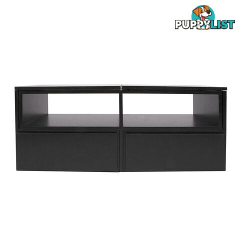 TV Stand Entertainment Unit Adjustable Cabinet Black