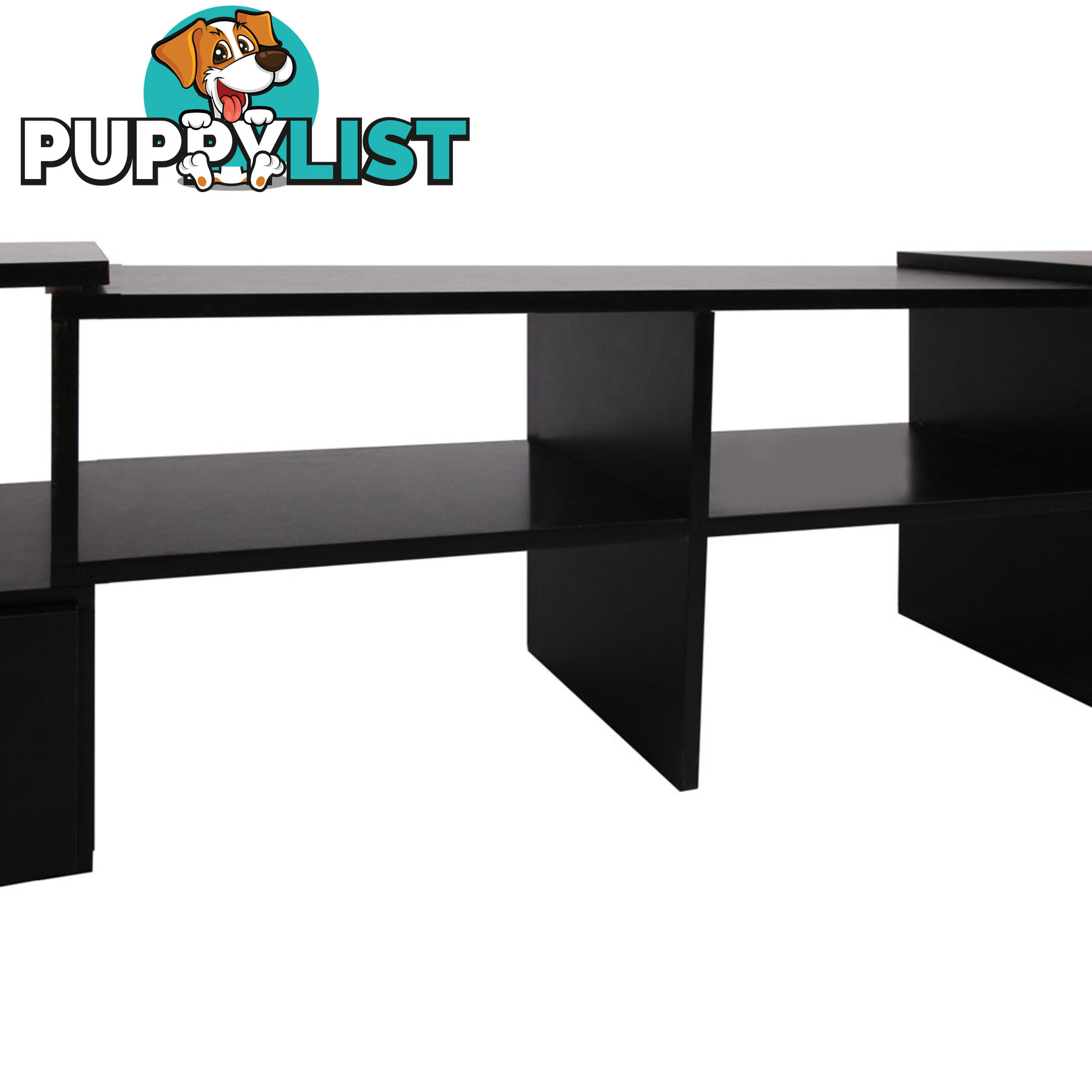 TV Stand Entertainment Unit Adjustable Cabinet Black