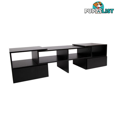 TV Stand Entertainment Unit Adjustable Cabinet Black